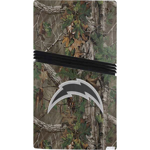 NFL Los Angeles Chargers Realtree Xtra Green Camo PS5 Pro Console Skin